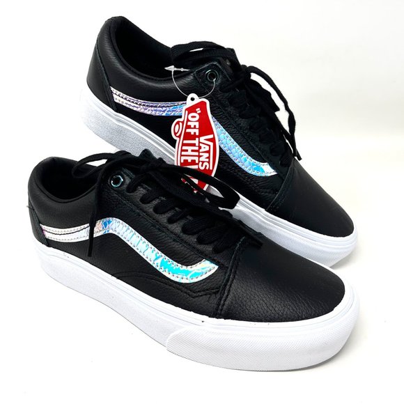 Vans Shoes - Vans Old Skool Platform Skate Casual Black Shoes Womens Size Leather VN0A5KRG98E